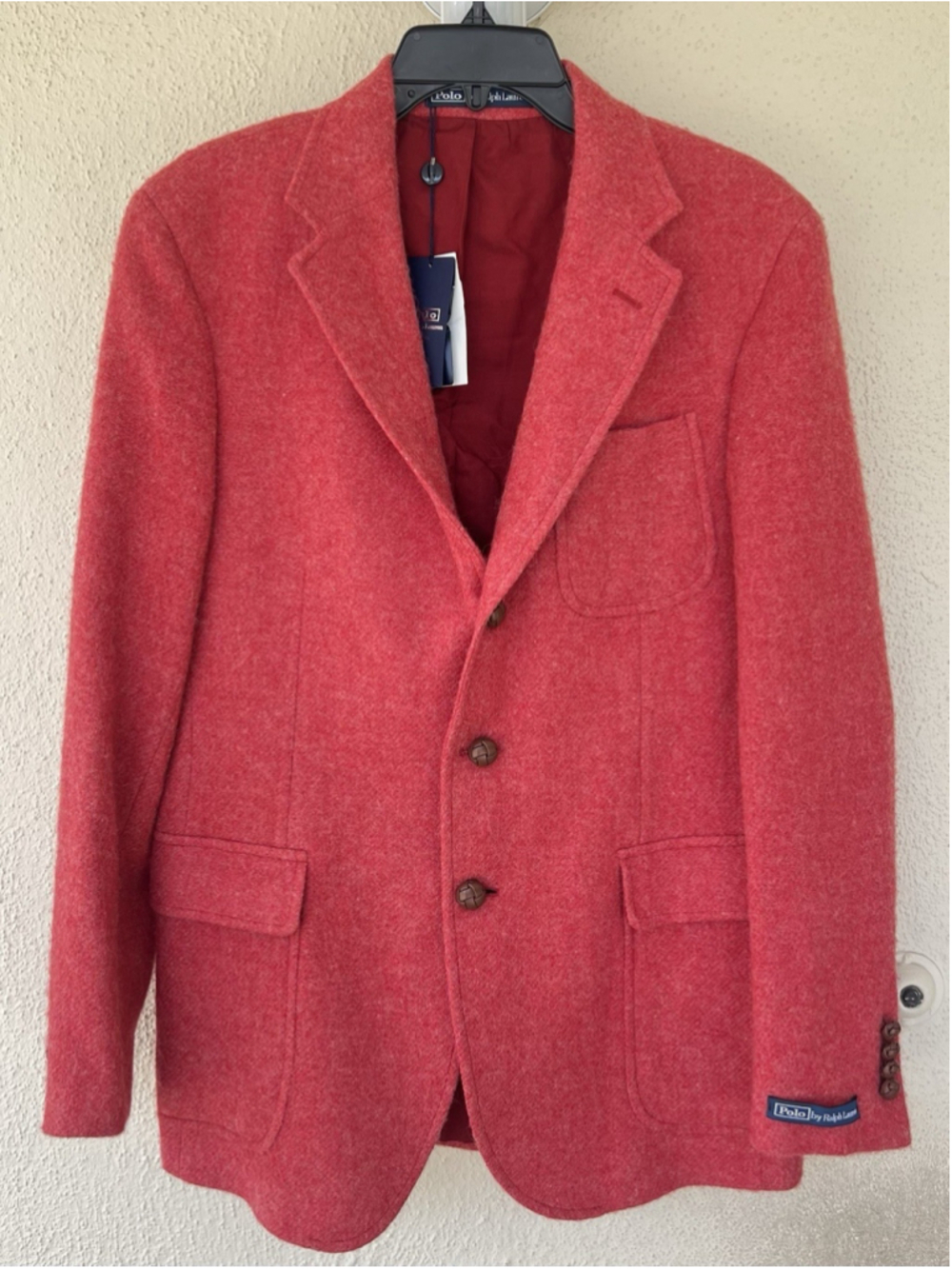 Polo Ralph Lauren Brushed Wool Linen Sport Coat Blazer Knot Button Men’s 40L